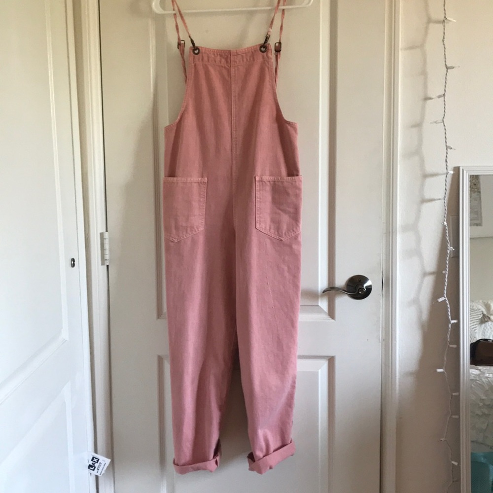 Boyfriend Pink overalls